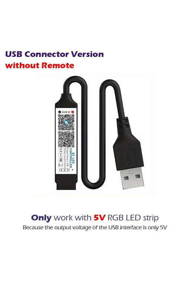Choice-USB5V no Remote RGB Bluetooth Controller LED Light Strip Smart Phone APP RF Remote Controller for DC 1