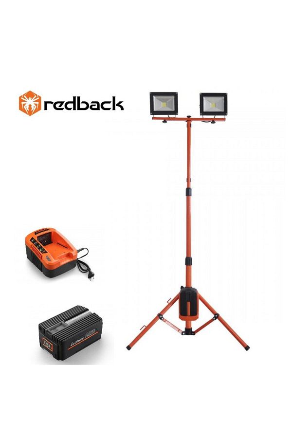 redback-Pachet Stand proiectoare LED cu acumulator ED40+EP20+EC20, 2x20W, acumulator 40V/2Ah, i 1