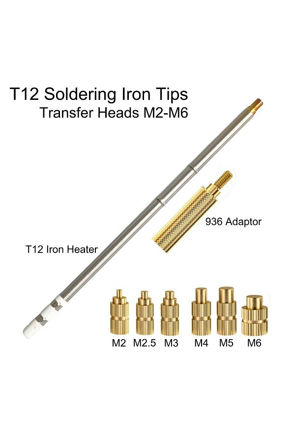 Choice-T12 Full Set Heat Insert Nut Adaptor Tips For T12 Soldering Iron Hot Melt Nuts Embedded Insertion In 1