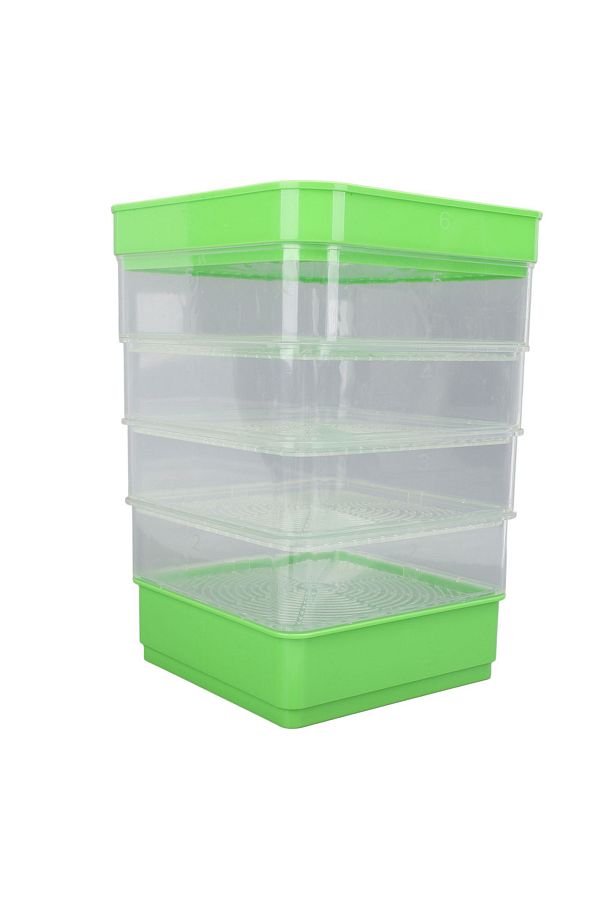 Choice-Without cover 4 Tier Stackable Sprouter Kit Plastic Space Saving Multipurpose Square Micro Vegetable 1