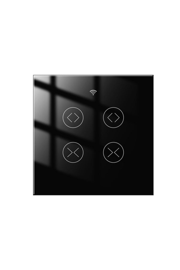 MOES-Switch EU Black Tuya Smart Life WiFi RF 2 Gang Double Curtain Blind Switch for Roller Shutter E 1