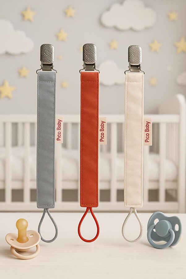 Pico Baby Emzik Askısı - Emzik Zinciri - Emzik Tutacağı 3'lü Set