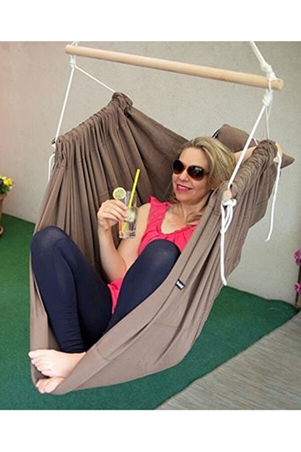 Bundera Angel Kahve Çocuk Salıncağı Bebek Hamak Beşik Salıncak Yatak Ev Salon Oda Bahçe Salıncağı Hamağı