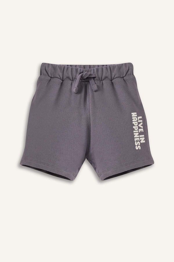 DeFacto-Pantaloni scurți elastici cu talie imprimată pentru bebeluși E1018A525SM 1