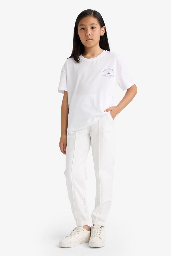 DeFacto-Girl's Basic Plain Jogger Sweatpants with Elastic Waist X9036A625Au 1