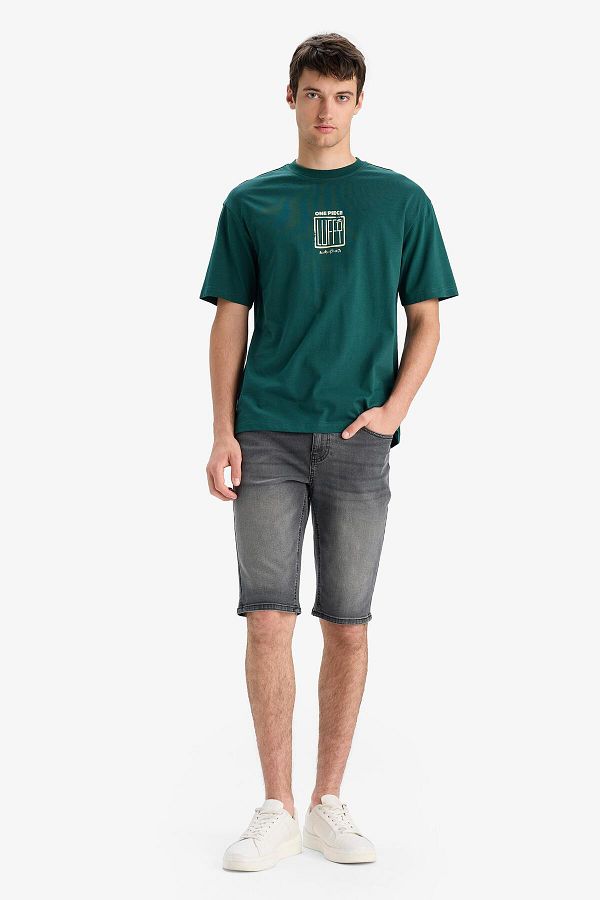 DeFacto-Regular Fit Jean Bermuda Shorts E5986Ax25Sm 1
