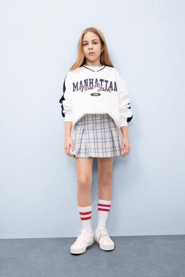 DeFacto-Girl's Checkered Pleated Skirt E0061A825Sp 1