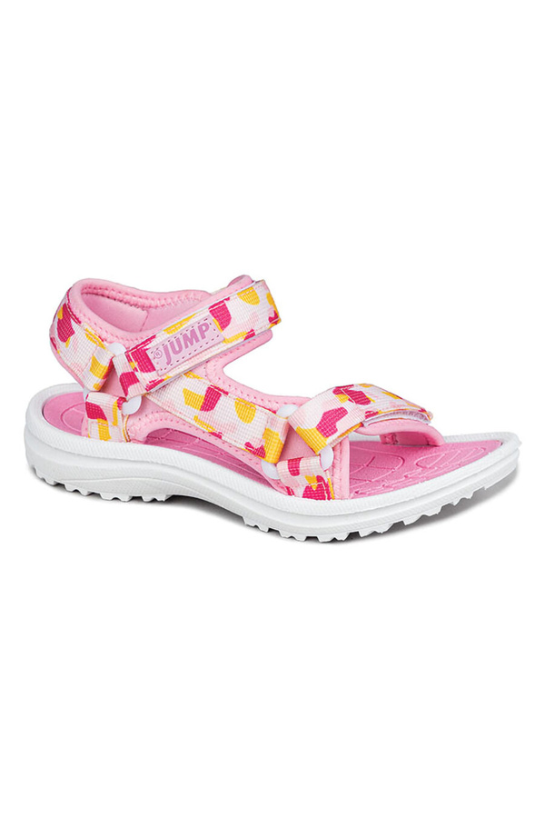 Jump-30066 Sandale de zi cu zi cu velcro pentru fete roz 1