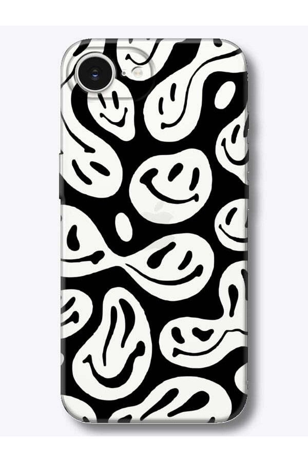 frondcase-حافظة هاتف شفافة لهاتف iPhone 16e Smiley Faces 1