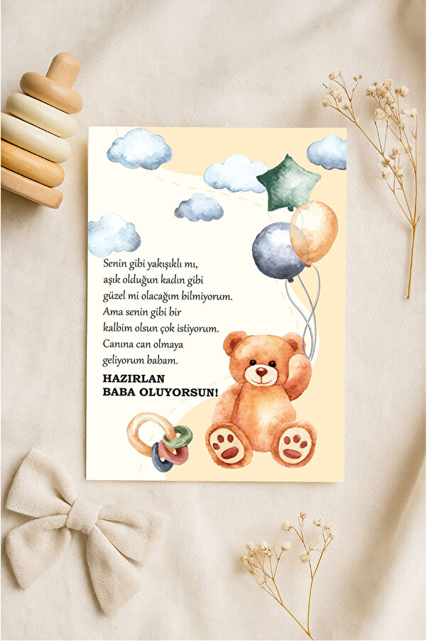 Genel Markalar Baba Oluyorsun Sürpriz Kartı | Hamilelik Hatıra Anı Kartı - Bebek Haberi Kartı | Bebek Hediyelik