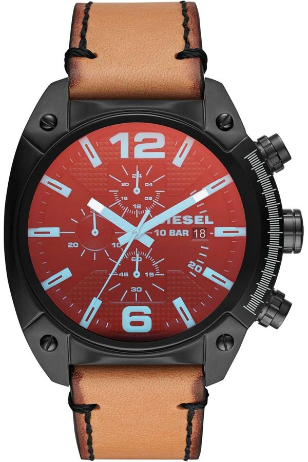 Diesel-Men's Casual Analog Watch with Multi-Color Dial and Brown Strap - DZ4482 1