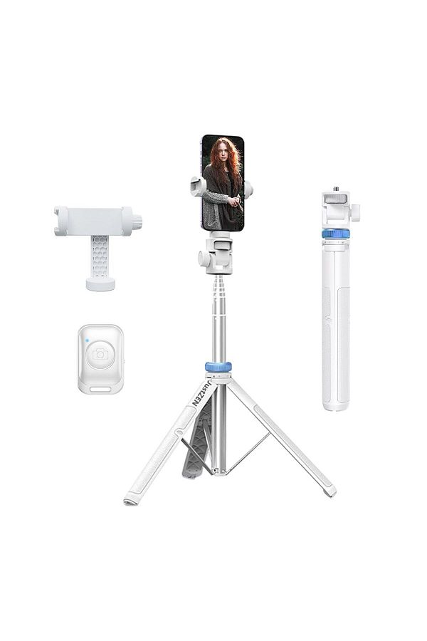 JustZEN-Professional Telescopic Tripod for Phone/Camera/GoPro, Bluetooth Remote, Selfie Stick Functi 1