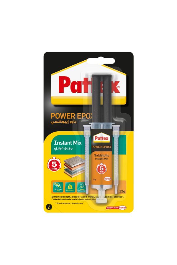 Pattex-غراء إيبوكسي سريع الذوبان في 5 دقائق، محقنة 12 جرام 1