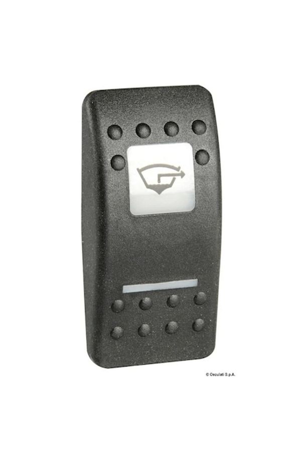 OSCULATI-Illuminated Switch Gangplank V, 40 - Trim F.B., Polycarbonate Metallic Nickel, Symbol Illuminated, C 1