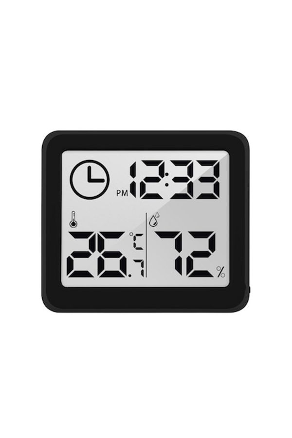 SOLLUXE-Higrometru și termometru digital de cameră cu afișaj de timp, umiditate, temperatură, citire 10s 1