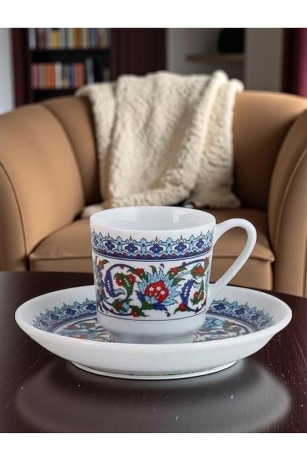 DECOSTYLE-Porcelain Topkapi Pattern Coffee Set 12 Pieces 1