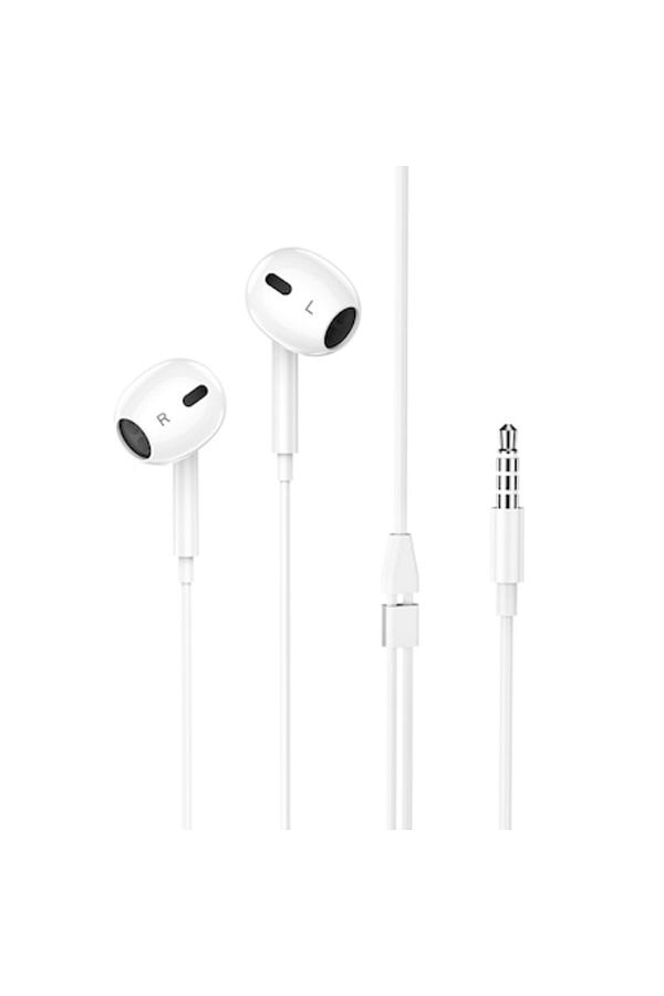 dalip-Căști intraauriculare M1 Max cu microfon și control al volumului, stereo, cablu de 1,2 m, albe 1
