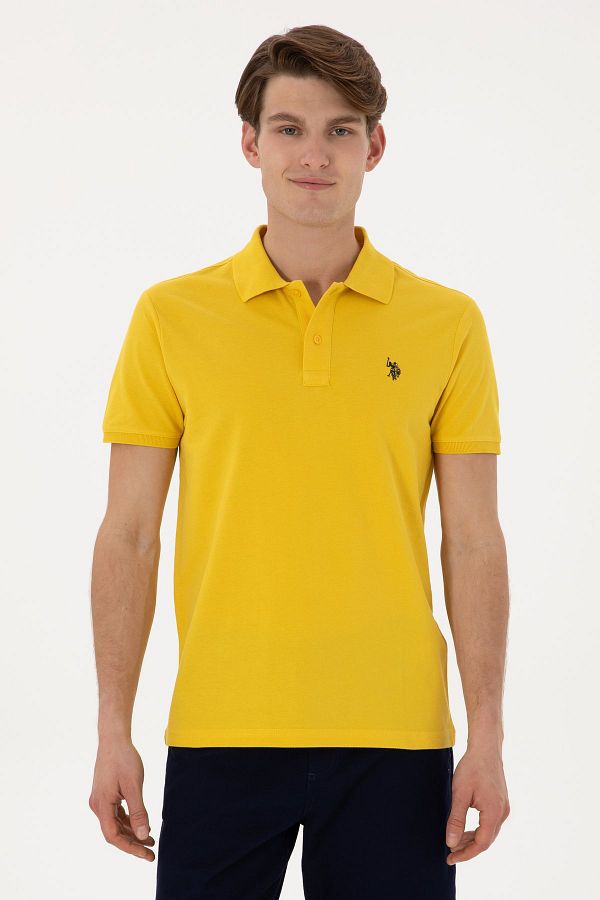 U.S. Polo Assn.-Πόλο Ασν. Ανδρικό μπλουζάκι με λεπτή εφαρμογή κίτρινο Basic DMLS 1