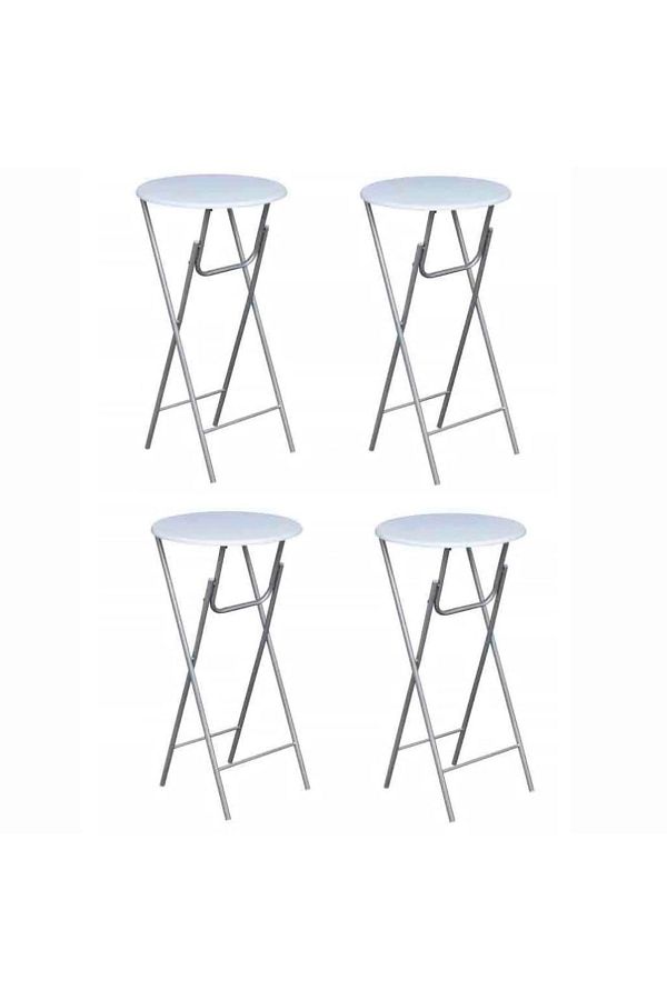 vidaxl-طاولات بار 4 قطع مع سطح طاولة MDF أبيض 1