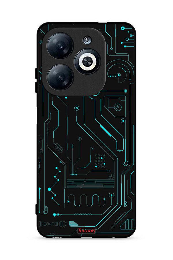 Tolwak-غطاء حماية لهاتف Infinix Smart 8 4G دوائر فنية رقمية بسيطة شاشات متعددة 1