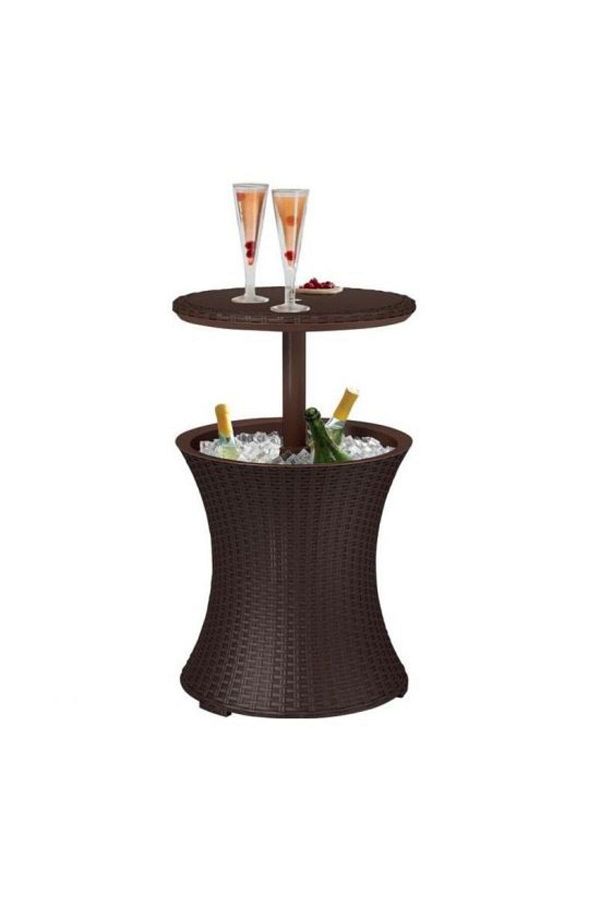 Strend Pro-Masa/bar, synthetic rattan, adjustable height, ice container, brown, 4957/82 cm 1