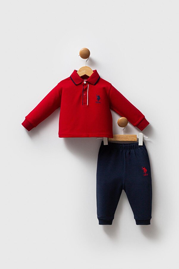 U.S. Polo Assn. Erkek Bebek Polo Yaka Pike Kumaş Alt Üst Takım