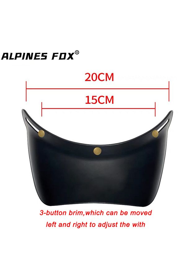 Choice-3-Button Brim Motorcycle Retro Helmet Brim and Lens 3-Button Adjustable Fit for Shoei EX Zero, TT&CO 1