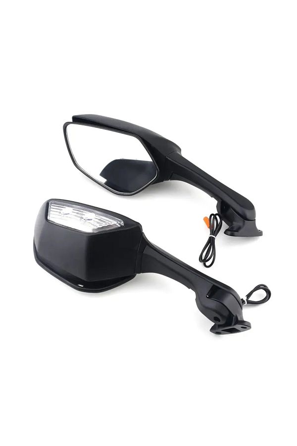 Choice-1Pair Motorcycle LED Rearview MIrror with LED Turn Signal Light Side Mirrors For Ninja ZX 10R ZX-10R 1