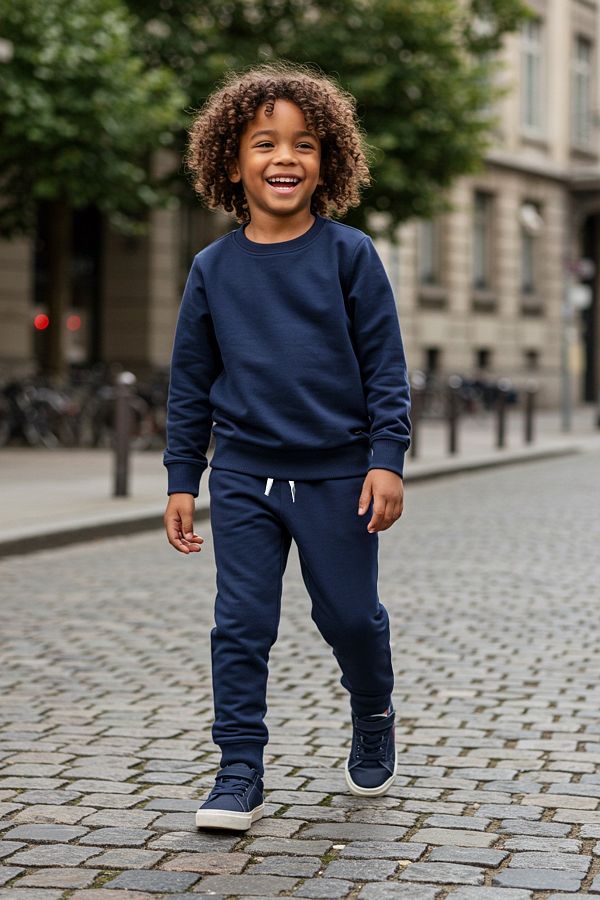 TRENDYOLKIDS-Marineblaues, saisonal dünnes Strickset für Mädchen – TKDAW25AU00016 1