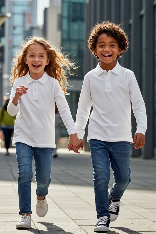TRENDYOLKIDS-Unisex bílo-bílé tričko s polo výstřihem, sada 2 kusů – bavlna, Regular Fit TKDAW25TS00004 1