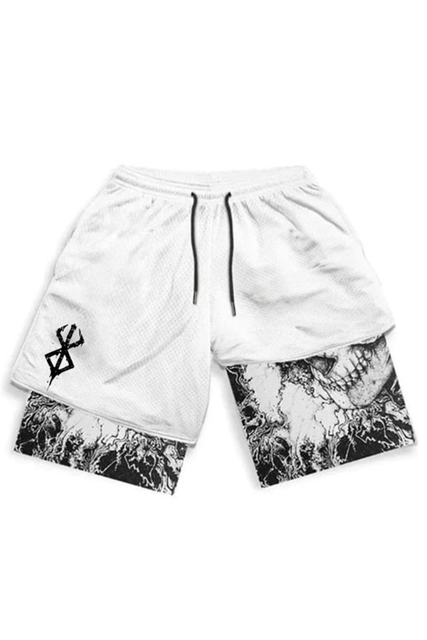 Köstebek-Fehér Anime Berserk Streetwear rövidnadrág 1