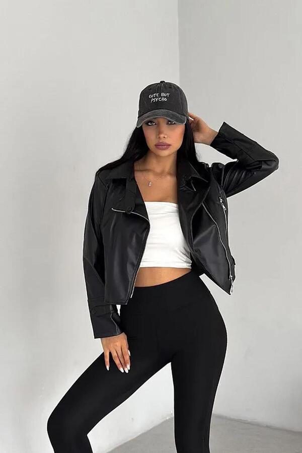 İstangül Butik-Luisa Lined Leather Coat 1