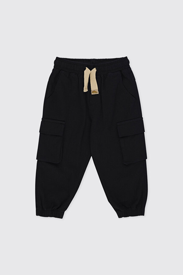 Panço Erkek Bebek Beli Lastikli Siyah Pantolon