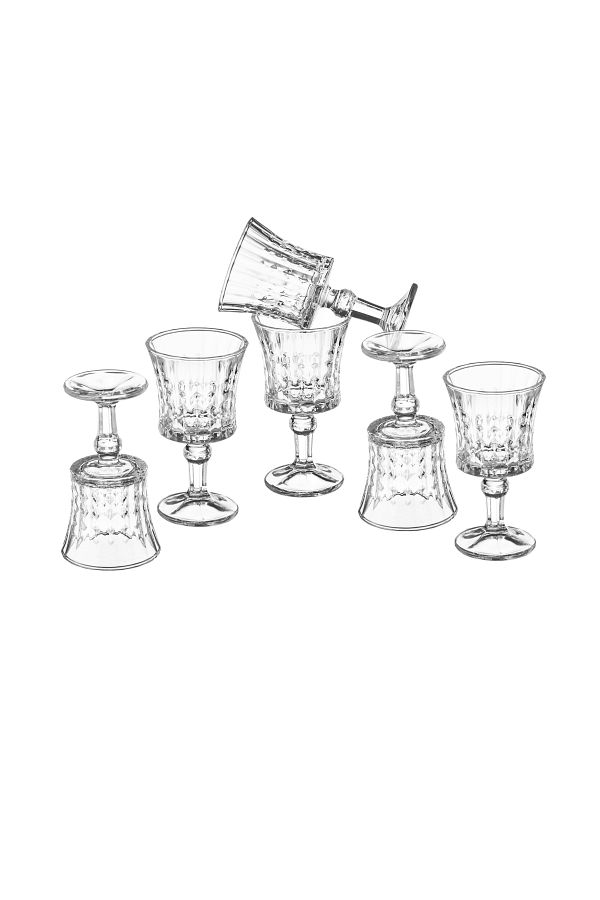 Dania-Set of 12 glass cups with base for juice and for all occasions and receptions Capacity 60 mL 1