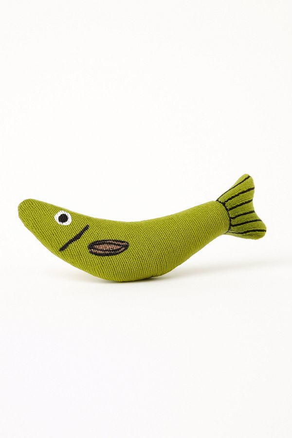Lazy Paws-Cat Toy Interactive with Catnip and Bell, Stress Reliever, Relaxing Playmate - Green Fish 1