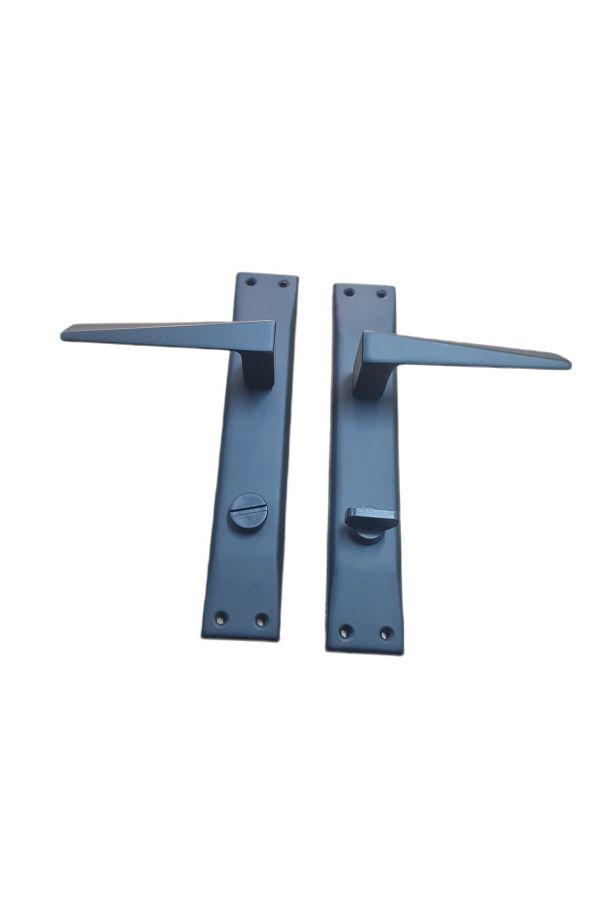 Nobel-Max Penta Mirrored Matte Black Wc Door Handle – Modern and Elegant Design / 2 Sets 1