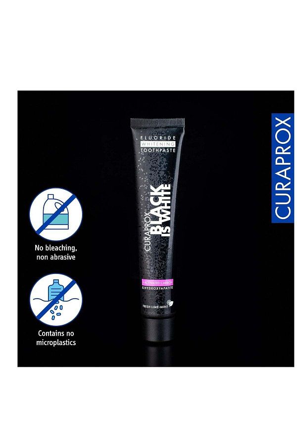 Curaprox-كورابروكس، الأسود هو الأبيض، معجون أسنان لتبييض الأسنان، مع الفحم النشط، 90 مل 1