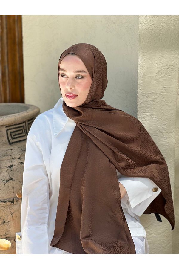 Modakaşmir-Silky Jacquard Series Path Pattern Shawl 1