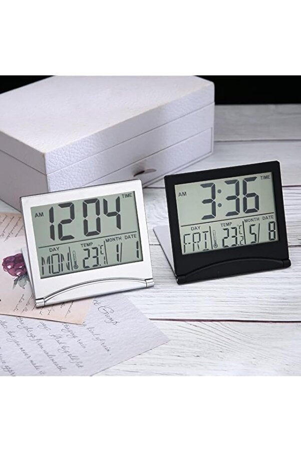 Generic-2PCS Mini Digital Alarm Clock with Temperature & Humidity Display,Large Number Display, Multifuncti 1