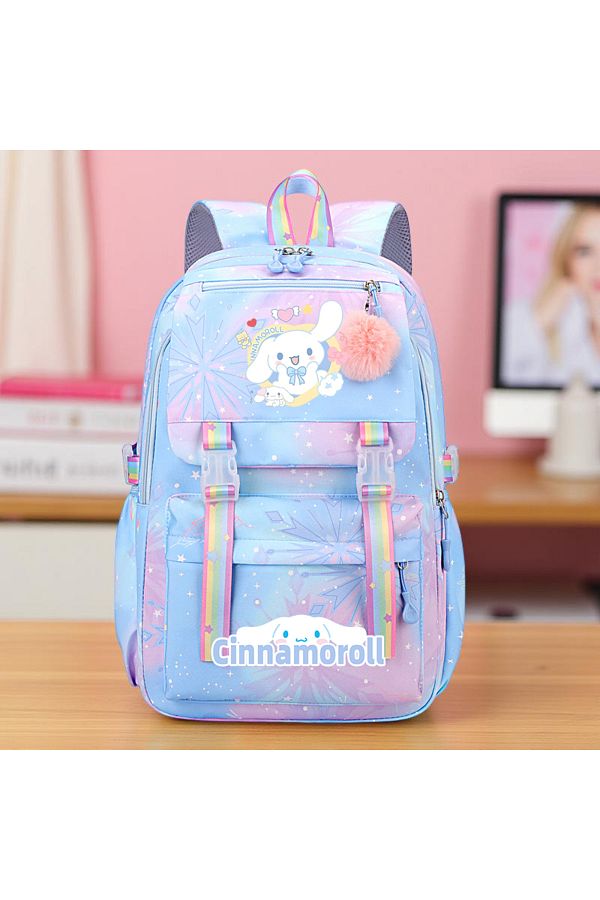Miniso-Blue-A Cinnamoroll Backpack, Casual Travel Knapsack For Student With Adjustable Straps, Lightweight 1