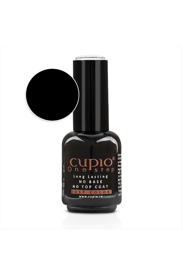 Cupio-Gelový lak 3 v 1 One Step černý 15ml - R001 1