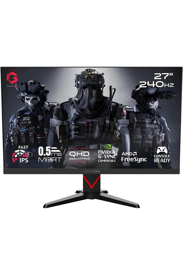 GAMEON-GOMD27QHD240IPS, Gaming Monitor 240Hz QHD, IPS, 0.5ms MPRT, HDMI 2.1 & DP 1.4, Console compatible 1