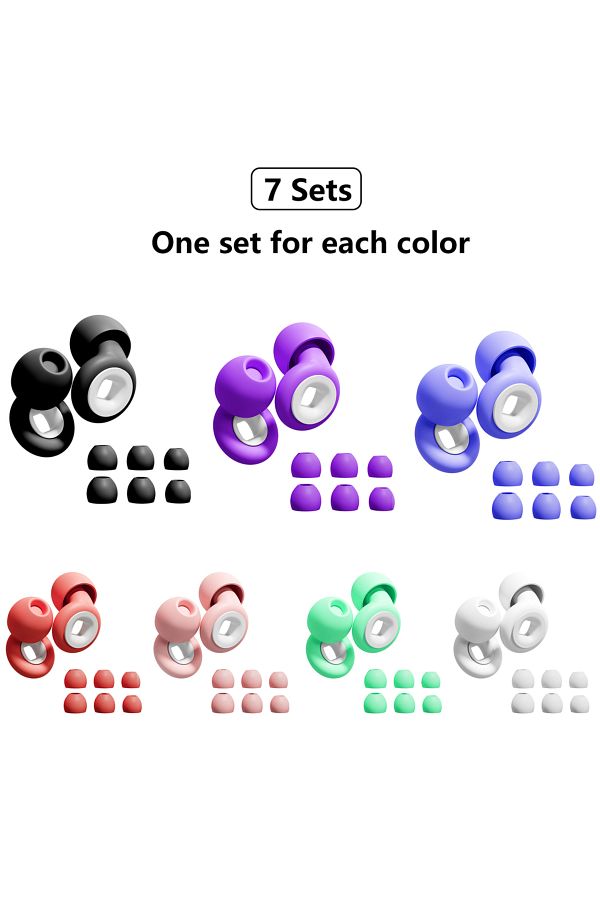 Choice-7sets HUAK 1set Reusable Silicone Ear Plugs+ Extra Coverage, Perfect For, Swimming, sleeping, learni 1