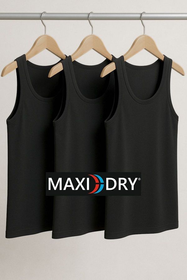 MAXI DRY-Anti-Excessive Sweating Men's Undershirt, Double Layer, Leak Proof 3-Piece Series 1