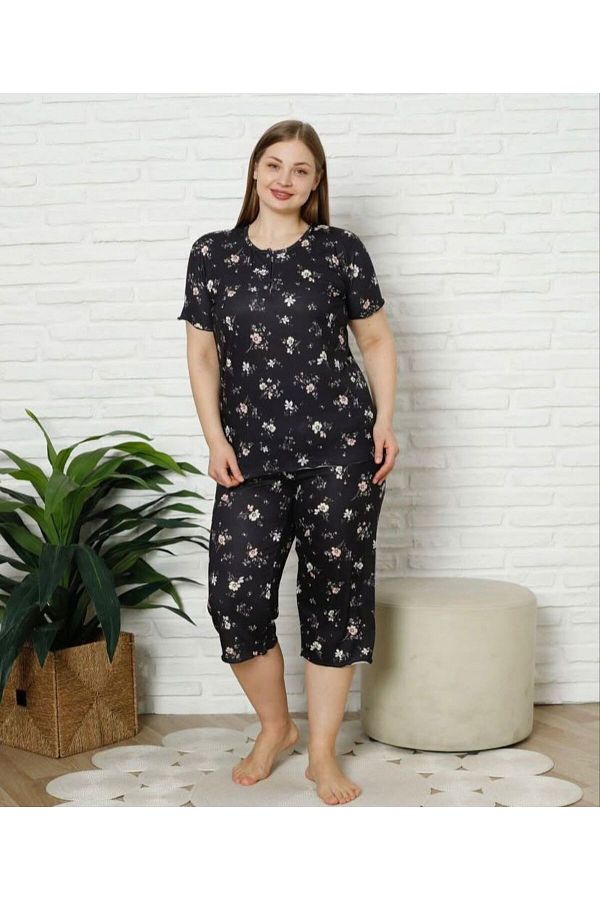 MODA-Plus Size Battal Capri Pajama Set/2Xl-3Xl-4Xl 1
