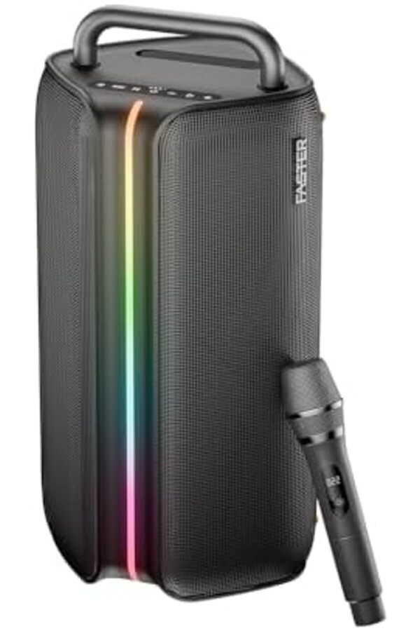 Faster-X400 Wireless Speaker 110W, Portable Bluetooth Party Speaker with Wireless Mic, Bluetooth 5.3 1
