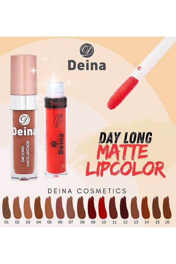 Deina-دايلونج أحمر شفاه سائل 07 مل. مجموعة من 16 رقم: 01-02-03-04-05-06-07-08-09-10-11-12-13-14-15-16 1
