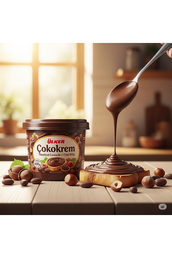 Ülker-Multi-Cream 400g X 1 Piece |   Spreadable Hazelnut Cocoa Chocolate Cream |   Total 400g 1