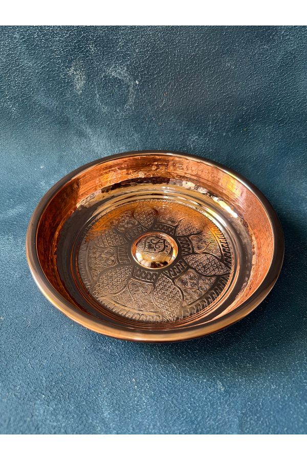 TİKHA HOME-Copper Bath Tasi with Motif, Patterned 1