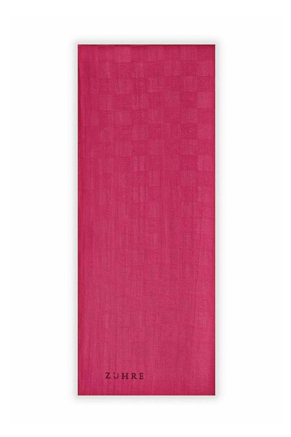 Zühre-Monogram Patterned Fuchsia Seher Shawl 0106 1
